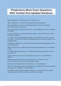 Phlebotomy Mock Exam Questions With Verified And Updated Solutions.