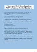 Phlebotomy Mock Exam Questions With Verified And Updated Solutions.