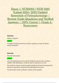Exam 1: NUR2063 / NUR 2063 (Latest 2024 / 2025 Update) Essentials of Pathophysiology | Review Guide Questions and Verified Answers | 100% Correct | Grade A - Rasmussen