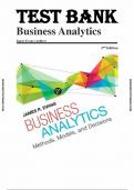 Test Bank for Business Analytics 2nd edition by James R. Evans (Complete 16 Chapters)