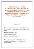 NR507 /NR 507 ADVANCED  PATHOPHYSIOLOGY FINAL EXAM 2024  NEWEST 2 VERSIONS (VERSION A AND B)  COMPLETE 250 QUESTIONS WITH  DETAILED VERIFIED ANSWERS (100%  CORRECT) /ALREADY GRADED A+ //  BRAND NEW!!