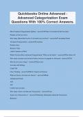 Quickbooks Online Advanced - Advanced Categorization Exam Questions With 100% Correct Answers.