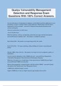 Qualys Vulnerability Management Detection and Response Exam Questions With 100% Correct Answers.