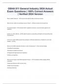 OSHA 511 General Industry 2024 Actual Exam Questions  100% Correct Answers  Verified 2024 Version