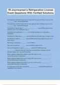 RI Journeyman's Refrigeration License Exam Questions With Verified Solutions.