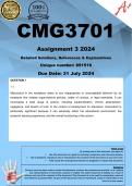 CMG3701 Assignment 3 (COMPLETE ANSWERS) 2024 (891516) - DUE 31 July 2024