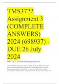 TMS3722 Assignment 3 (COMPLETE ANSWERS) 2024 (698937) - DUE 26 July 2024