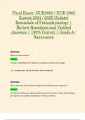 Final Exam: NUR2063 / NUR 2063 (Latest 2024 / 2025 Update) Essentials of Pathophysiology | Review Questions and Verified Answers | 100% Correct | Grade A - Rasmussen