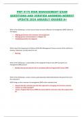 PMT 0170 RISK MANAGEMENT EXAM  QUESTIONS AND VERIFIED ANSWERS NEWEST  UPDATE 2024 AREADLY GRADED A+  Which of the following is a critical success factor to ensure effective risk management (RM)? (Select all  that apply.)   -Aligning government and contra