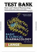 Test Bank for Basic and Clinical Pharmacology 15th Edition by Bertram G. Katzung, Anthony J. Trevor (Complete 64 Chapters)