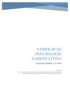 Ethiek samenvatting H1&2 min paragraaf 1.2.2, 1.3 en verdieping