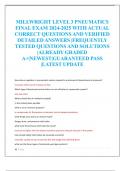 MILLWRIGHT LEVEL 3 PNEUMATICS  FINAL EXAM 2024-2025 WITH ACTUAL  CORRECT QUESTIONS AND VERIFIED  DETAILED ANSWERS |FREQUENTLY  TESTED QUESTIONS AND SOLUTIONS  |ALREADY GRADED  A+|NEWEST|GUARANTEED PASS  |LATEST UPDATE