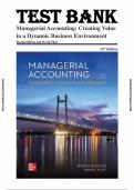 TEST BANK For Managerial Accounting: Creating Value in a Dynamic Business Environment, 13th Edition by Hilton (Complete 17 Chapters)