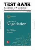 TEST BANK For Essentials of Negotiation, 7th Edition by Roy Lewicki, Bruce Barry (Complete 12 Chapters).