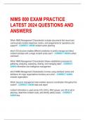 NIMS 800 EXAM PRACTICE  LATEST 2024 QUESTIONS AND  ANSWERS 