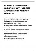 BOSR DCF STUDY GUIDE QUESTIONS WITH VERIFIED ANSWERS 2024| ALREADY GRADE A+