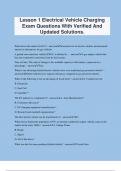 Lesson 1 Electrical Vehicle Charging Exam Questions With Verified And Updated Solutions.