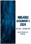 MNG4801 Assignment 3 2024 | Due 4 October 2024