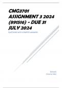 CMG3701 Assignment 3 2024 (891516) - DUE 31 July 2024