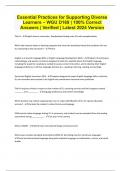 Essential Practices for Supporting Diverse Learners – WGU D169  100% Correct Answers  Verified  Latest 2024 Version