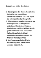 Bloque I (Historia del diseño, Primer curso)