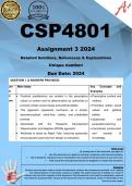 CSP4801 Assignment 3 (COMPLETE ANSWERS) 2024