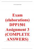 DPP1501 Assignment 3 (COMPLETE ANSWERS) 2024 (843761) - DUE 29 July 2024 ;100% TRUSTED workings, explanations and solutions. 