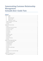 Samenvatting: Customer Relationship Management (CRM)