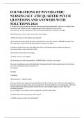 FOUNDATIONS OF PSYCHIATRIC NURSING SCC 4TH QUARTER PSYCH QUESTIONS AND ANSWERS WITH SOLUTIONS 2024