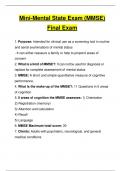 Mini-Mental State Exam (MMSE) Final Exam