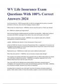 WV Life Insurance Exam Questions With 100% Correct Answers 2024