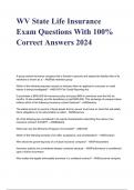 WV State Life Insurance Exam Questions With 100% Correct Answers 2024