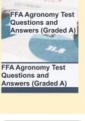 FFA Agronomy Test Questions and Answers (Graded A)