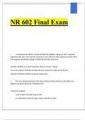 NR 602 Final Exam 2024