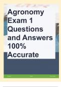 Agronomy Exam 1 Questions and Answers 100% Accurate