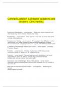    Certified Lactation Counselor questions and answers 100% verified.