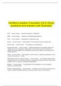  Certified Lactation Counselor (CLC) Study questions and answers well illustrated.