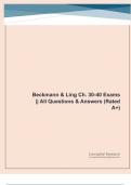 Beckmann & Ling Ch. 30-40 Exams || All Questions & Answers (Rated A+)