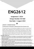 ENG2612 Assignment 3 (ANSWERS) 2024 - DISTINCTION GUARANTEED