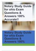 Notary Study Guide for ohio Exam Questions & Answers 100% Accurate!!