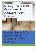 Notary Exam 2024 Questions & Answers 100% Correct!!