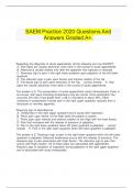    SAEM Practice 2020 Questions And Answers Graded A+.