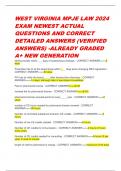 WEST VIRGINIA MPJE LAW 2024 EXAM NEWEST ACTUAL QUESTIONS AND CORRECT DETAILED ANSWERS (VERIFIED ANSWERS) -ALREADY GRADED A+ NEW GENERATION 