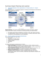 Summary Export planning by Joris Leeman