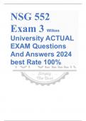 NSG 552  Exam 3 Wilkes  University ACTUAL  EXAM Questions  And Answers 2024  best Rate 100%