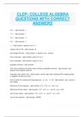 CLEP- COLLEGE ALGEBRA QUESTIONS WITH CORRECT ANSWERS