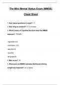 The Mini Mental Status Exam (MMSE) Cheat Sheet