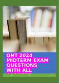 QNT 2024 MIDTERM (Chapters 3 & 4: Describing Data Visually & Descriptive Statistics Chapters 7 & 8: Continuous Distributions & Sampling Distributions Chapter 9: Hypothesis Testing Chapter 12: Simple Linear Regression Chapter 13: Multiple Regression)  EXAM