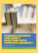 GONZAGA BUSINESS LAW EXAM 1 QUESTIONS WITH COMPLETE ANSWERS!!