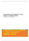 Essentials of Fire Fighting 7, Chp 5, Section F: Multiple choice well answered